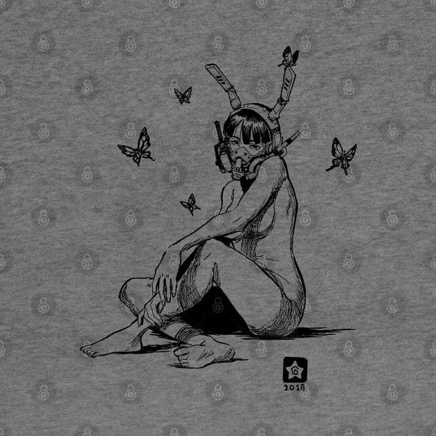 Bunny Girl with Butterflies by Novanim